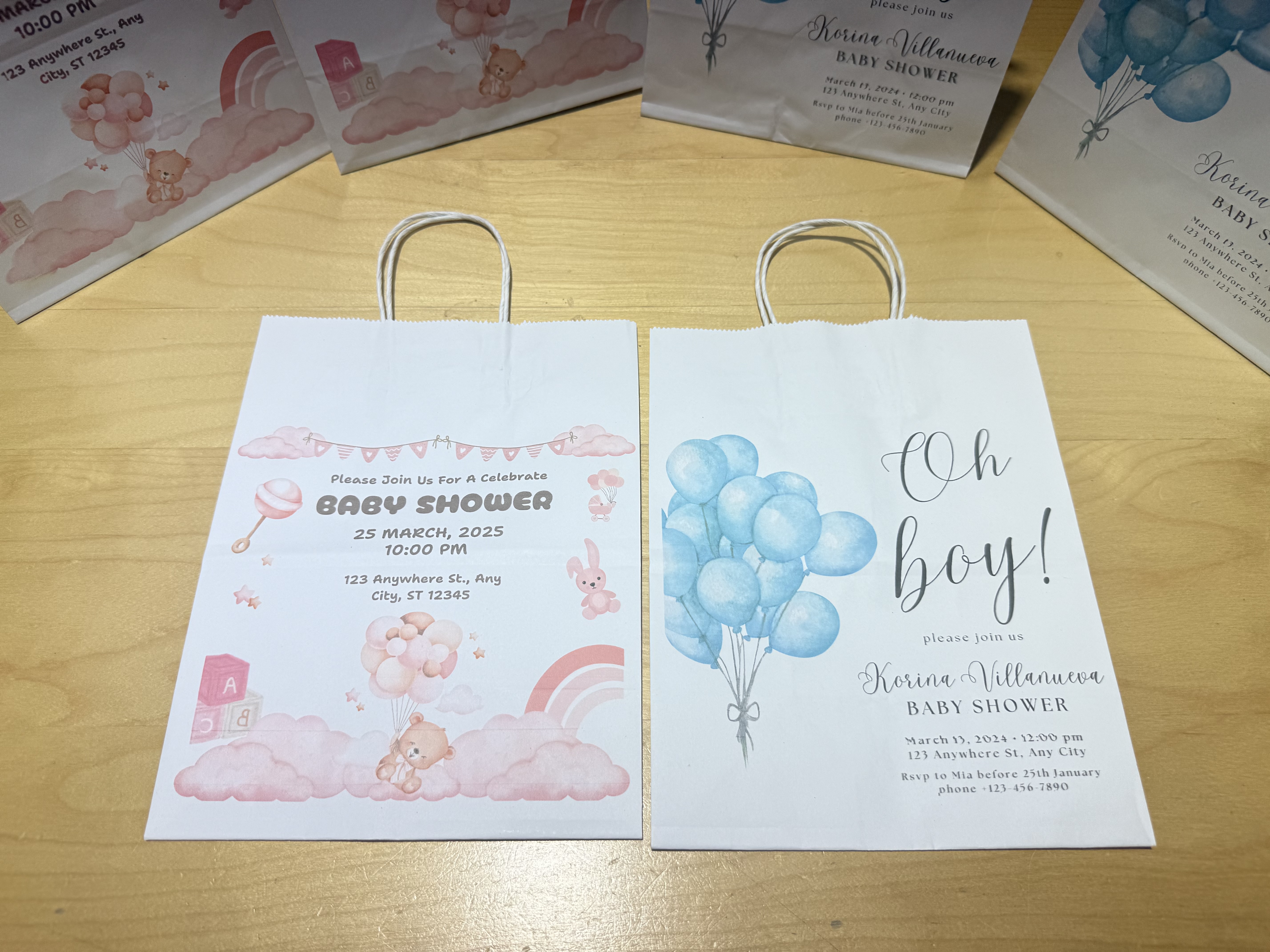 Holiday party bag printed with custom artwork